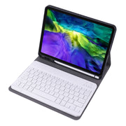 A11B Bluetooth 3.0 Ultra-thin ABS Detachable Bluetooth Keyboard Leather Tablet Case with Holder & Pen Slot for iPad Pro 11 inch 2021 (Rose Gold)