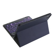A11BS Ultra-thin ABS Detachable Bluetooth Keyboard Tablet Case with Backlight & Pen Slot & Holder for iPad Pro 11 2022 / 2021 / Air 5 / Air 4 (Dark Blue)