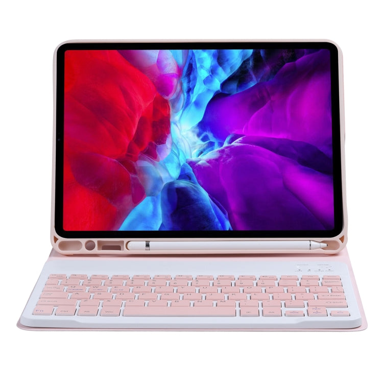 C-11B Detachable Candy Color Bluetooth Keyboard Leather Tablet Case with Pen Slot & Holder for iPad Pro 11 2022 / 2021 / Air 5 / Air 4 (Pink) - For iPad Pro by PMC TechLife | Online Shopping South Africa | PMC TechLife | Buy Now Pay Later Mobicred