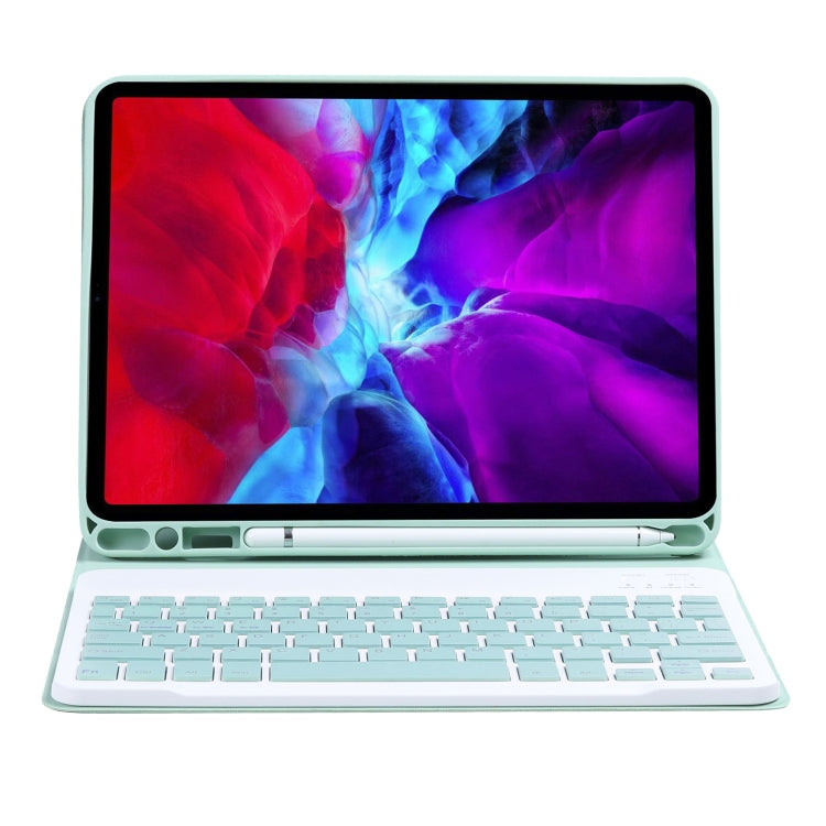 C-11B Detachable Candy Color Bluetooth Keyboard Leather Tablet Case with Pen Slot & Holder for iPad Pro 11 inch 2021 (Light Green) - For iPad Pro by PMC TechLife | Online Shopping South Africa | PMC TechLife