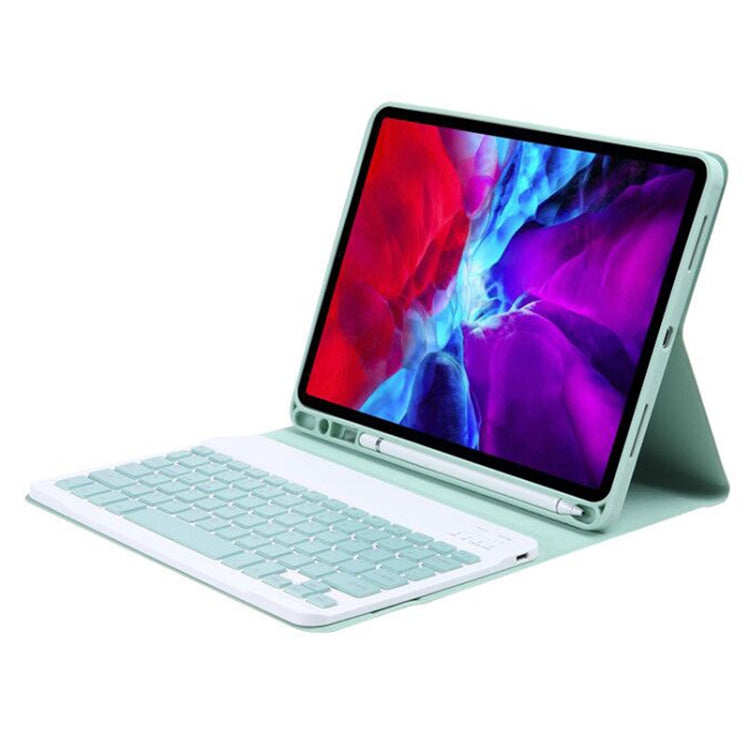 C-11B Detachable Candy Color Bluetooth Keyboard Leather Tablet Case with Pen Slot & Holder for iPad Pro 11 inch 2021 (Light Green) - For iPad Pro by PMC TechLife | Online Shopping South Africa | PMC TechLife