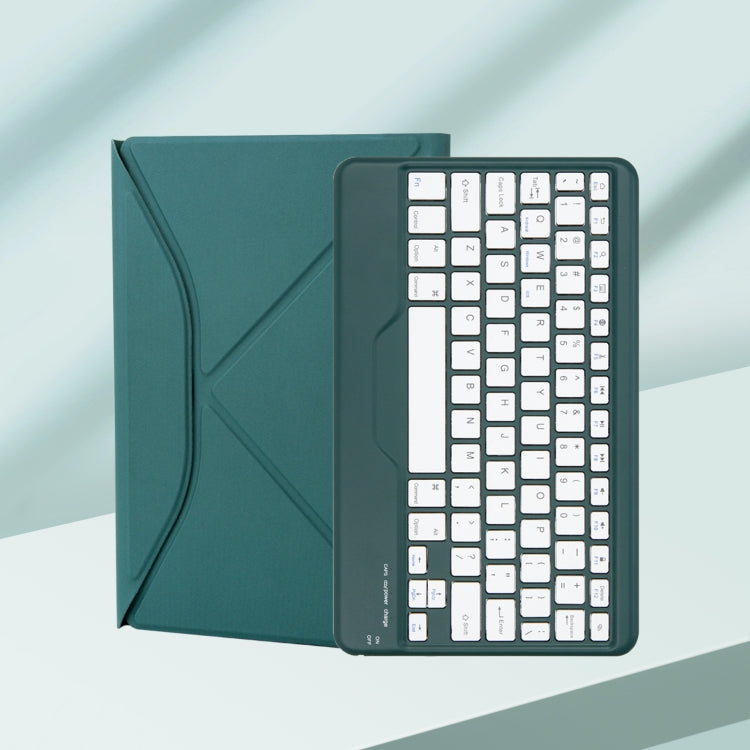 Z102B Pen Slot Bluetooth Keyboard Leather Tablet Case For iPad 10.2 2021/2020/2019 (Green)