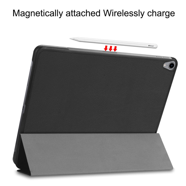 Custer Texture Horizontal Flip PU Leather Case for iPad Air 13 2024 / iPad Pro 12.9 inch (2018), with Three-folding Holder & Sleep / Wake-up Function(Black) - iPad Pro 12.9 (2018) Cases by PMC TechLife | Online Shopping South Africa | PMC TechLife | Buy Now Pay Later Mobicred