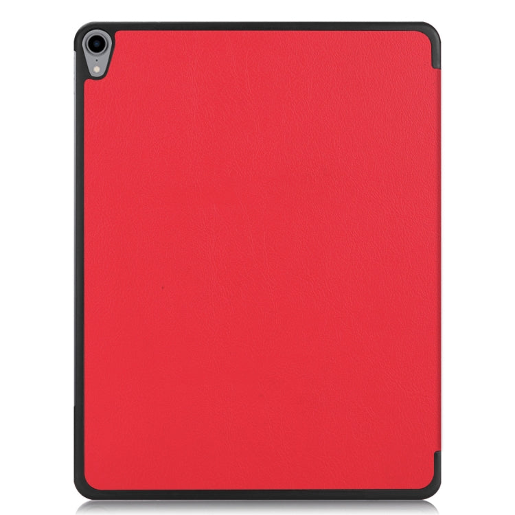 Custer Texture Horizontal Flip PU Leather Case for iPad Air 13 2024 / iPad Pro 12.9 inch (2018), with Three-folding Holder & Sleep / Wake-up Function(Red) - iPad Pro 12.9 (2018) Cases by PMC TechLife | Online Shopping South Africa | PMC TechLife | Buy Now Pay Later Mobicred