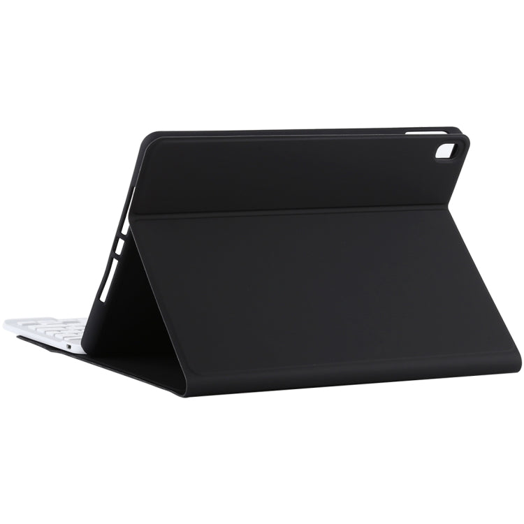 TG11B Detachable Bluetooth White Keyboard + Microfiber Leather Tablet Case for iPad Pro 11 inch (2020), with Pen Slot & Holder (Black)