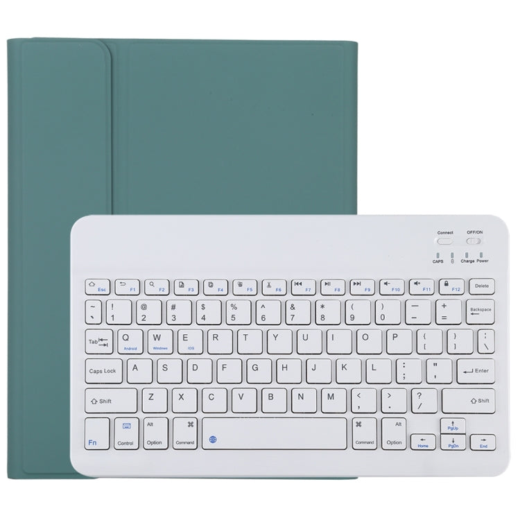 TG11B Detachable Bluetooth White Keyboard + Microfiber Leather Tablet Case for iPad Pro 11 inch (2020), with Pen Slot & Holder (Dark Green) - For iPad Pro by PMC TechLife | Online Shopping South Africa | PMC TechLife