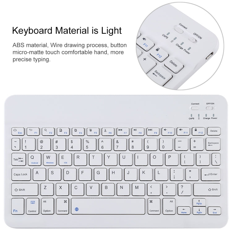 TG11B Detachable Bluetooth White Keyboard + Microfiber Leather Tablet Case for iPad Pro 11 inch (2020), with Pen Slot & Holder (Orange)