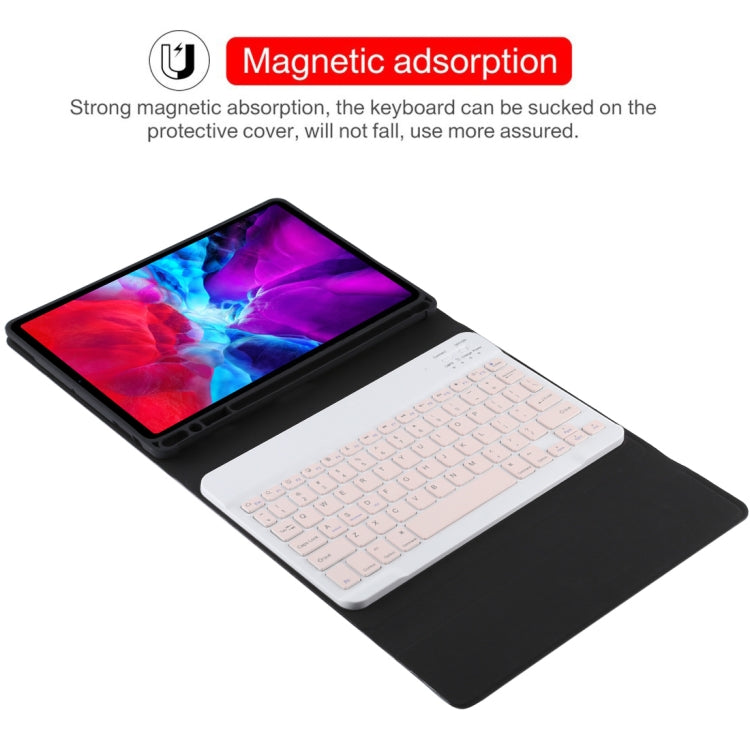 TG11B Detachable Bluetooth Pink Keyboard + Microfiber Leather Tablet Case for iPad Pro 11 inch (2020), with Pen Slot & Holder (Black) - For iPad Pro by PMC TechLife | Online Shopping South Africa | PMC TechLife