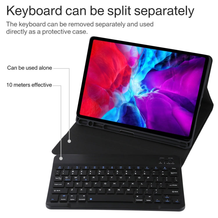 TG11B Detachable Bluetooth Black Keyboard + Microfiber Leather Tablet Case for iPad Pro 11 inch (2020), with Pen Slot & Holder (Black) - For iPad Pro by PMC TechLife | Online Shopping South Africa | PMC TechLife