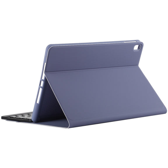 TG11B Detachable Bluetooth Black Keyboard + Microfiber Leather Tablet Case for iPad Pro 11 inch (2020), with Pen Slot & Holder (Purple)