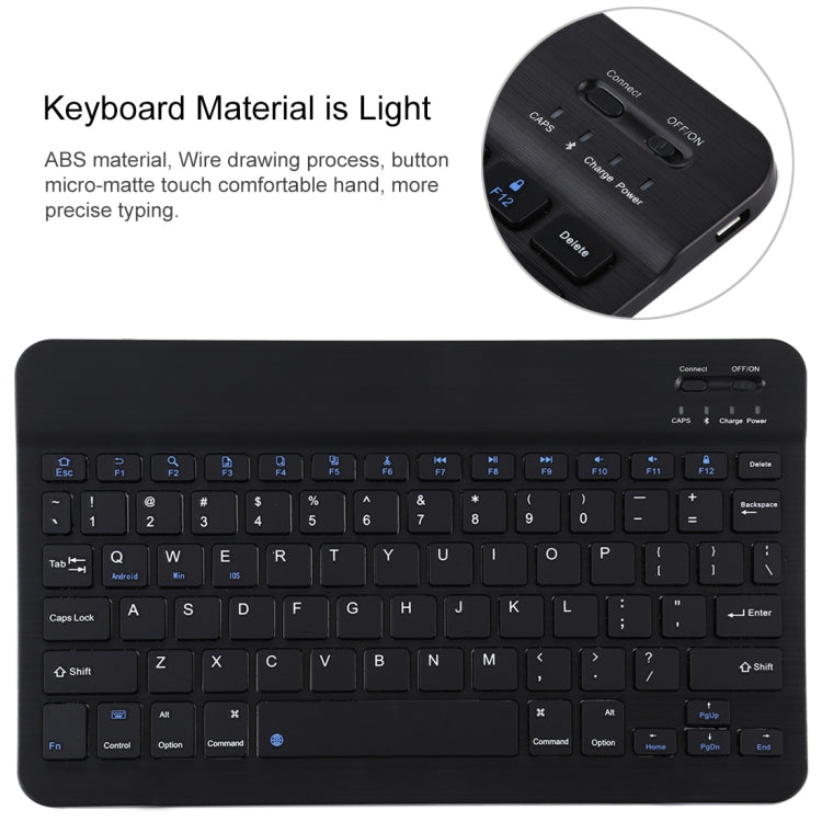 TG11B Detachable Bluetooth Black Keyboard + Microfiber Leather Tablet Case for iPad Pro 11 inch (2020), with Pen Slot & Holder (Purple)