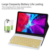 TG11B Detachable Bluetooth Yellow Keyboard + Microfiber Leather Tablet Case for iPad Pro 11 inch (2020), with Pen Slot & Holder (Black)