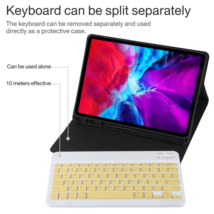 TG11B Detachable Bluetooth Yellow Keyboard + Microfiber Leather Tablet Case for iPad Pro 11 inch (2020), with Pen Slot & Holder (Black) - For iPad Pro by PMC TechLife | Online Shopping South Africa | PMC TechLife