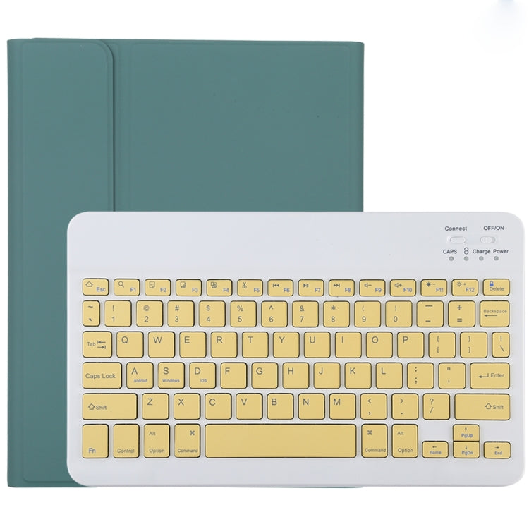 TG11B Detachable Bluetooth Yellow Keyboard + Microfiber Leather Tablet Case for iPad Pro 11 inch (2020), with Pen Slot & Holder (Dark Green) - For iPad Pro by PMC TechLife | Online Shopping South Africa | PMC TechLife