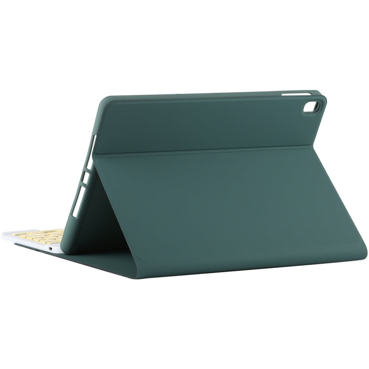 TG11B Detachable Bluetooth Yellow Keyboard + Microfiber Leather Tablet Case for iPad Pro 11 inch (2020), with Pen Slot & Holder (Dark Green) - For iPad Pro by PMC TechLife | Online Shopping South Africa | PMC TechLife