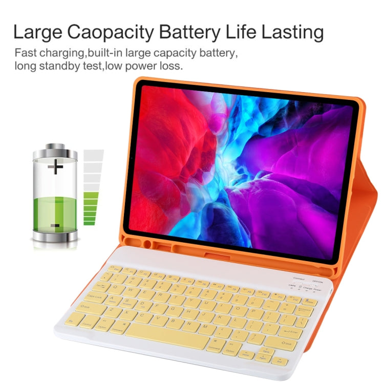 TG11B Detachable Bluetooth Yellow Keyboard + Microfiber Leather Tablet Case for iPad Pro 11 inch (2020), with Pen Slot & Holder (Orange) - For iPad Pro by PMC TechLife | Online Shopping South Africa | PMC TechLife | Buy Now Pay Later Mobicred