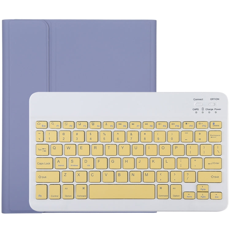 TG11B Detachable Bluetooth Yellow Keyboard + Microfiber Leather Tablet Case for iPad Pro 11 inch (2020), with Pen Slot & Holder (Purple) - For iPad Pro by PMC TechLife | Online Shopping South Africa | PMC TechLife