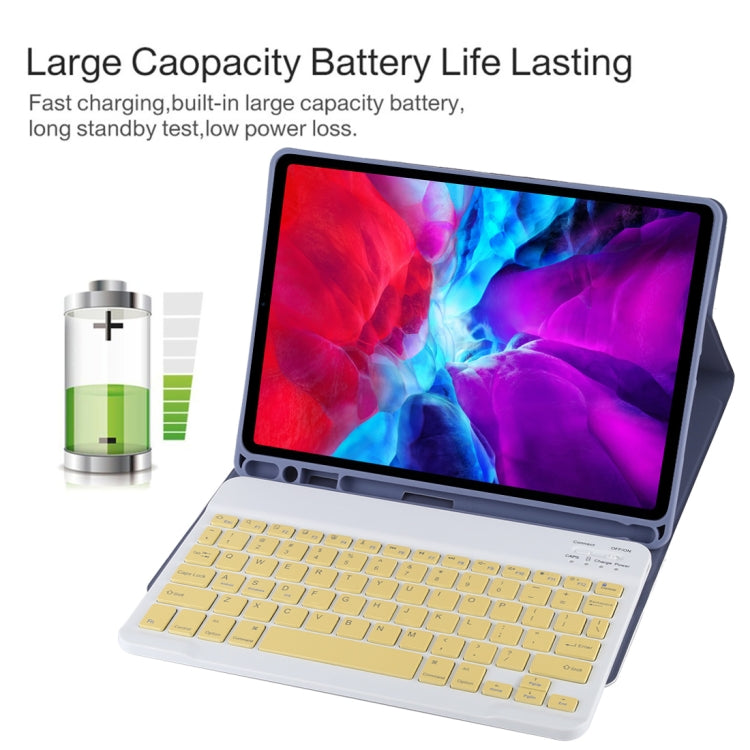 TG11B Detachable Bluetooth Yellow Keyboard + Microfiber Leather Tablet Case for iPad Pro 11 inch (2020), with Pen Slot & Holder (Purple) - For iPad Pro by PMC TechLife | Online Shopping South Africa | PMC TechLife