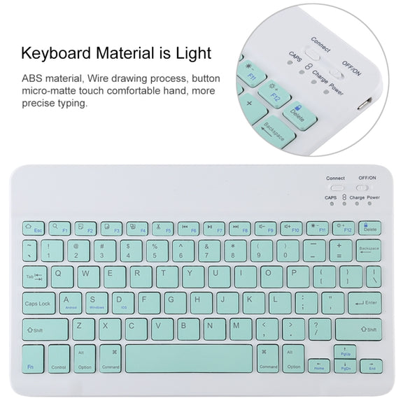 TG11B Detachable Bluetooth Green Keyboard + Microfiber Leather Tablet Case for iPad Pro 11 inch (2020), with Pen Slot & Holder (Black)