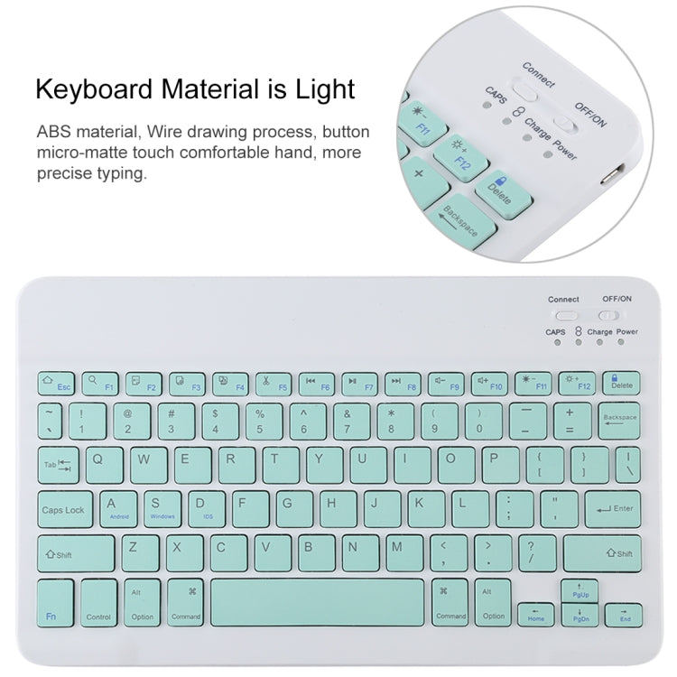 TG11B Detachable Bluetooth Green Keyboard + Microfiber Leather Tablet Case for iPad Pro 11 inch (2020), with Pen Slot & Holder (Black)