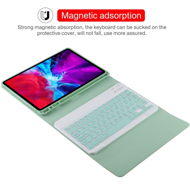TG11B Detachable Bluetooth Green Keyboard + Microfiber Leather Tablet Case for iPad Pro 11 inch (2020), with Pen Slot & Holder (Green) - For iPad Pro by PMC TechLife | Online Shopping South Africa | PMC TechLife