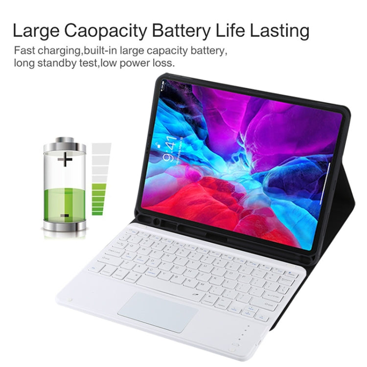 TG11BC Detachable Bluetooth White Keyboard Microfiber Leather Tablet Case for iPad Pro 11 inch (2020), with Touchpad & Pen Slot & Holder (Black) - For iPad Pro by PMC TechLife | Online Shopping South Africa | PMC TechLife