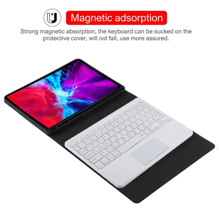 TG11BC Detachable Bluetooth White Keyboard Microfiber Leather Tablet Case for iPad Pro 11 inch (2020), with Touchpad & Pen Slot & Holder (Black) - For iPad Pro by PMC TechLife | Online Shopping South Africa | PMC TechLife