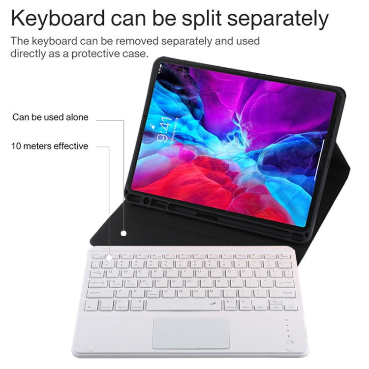 TG11BC Detachable Bluetooth White Keyboard Microfiber Leather Tablet Case for iPad Pro 11 inch (2020), with Touchpad & Pen Slot & Holder (Black) - For iPad Pro by PMC TechLife | Online Shopping South Africa | PMC TechLife