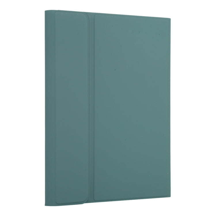 TG11BC Detachable Bluetooth White Keyboard Microfiber Leather Tablet Case for iPad Pro 11 inch (2020), with Touchpad & Pen Slot & Holder (Dark Green)