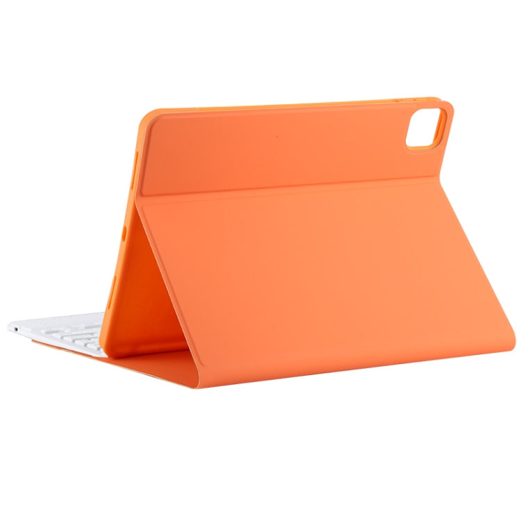 TG11BC Detachable Bluetooth White Keyboard Microfiber Leather Tablet Case for iPad Pro 11 inch (2020), with Touchpad & Pen Slot & Holder (Orange) - free shipping - PMC TechLife - Order now!