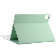 TG11BC Detachable Bluetooth White Keyboard Microfiber Leather Tablet Case for iPad Pro 11 inch (2020), with Touchpad & Pen Slot & Holder (Green)