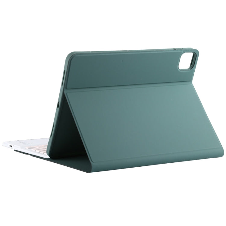 TG11BC Detachable Bluetooth Pink Keyboard Microfiber Leather Tablet Case for iPad Pro 11 inch (2020), with Touchpad & Pen Slot & Holder (Dark Green) - For iPad Pro by PMC TechLife | Online Shopping South Africa | PMC TechLife