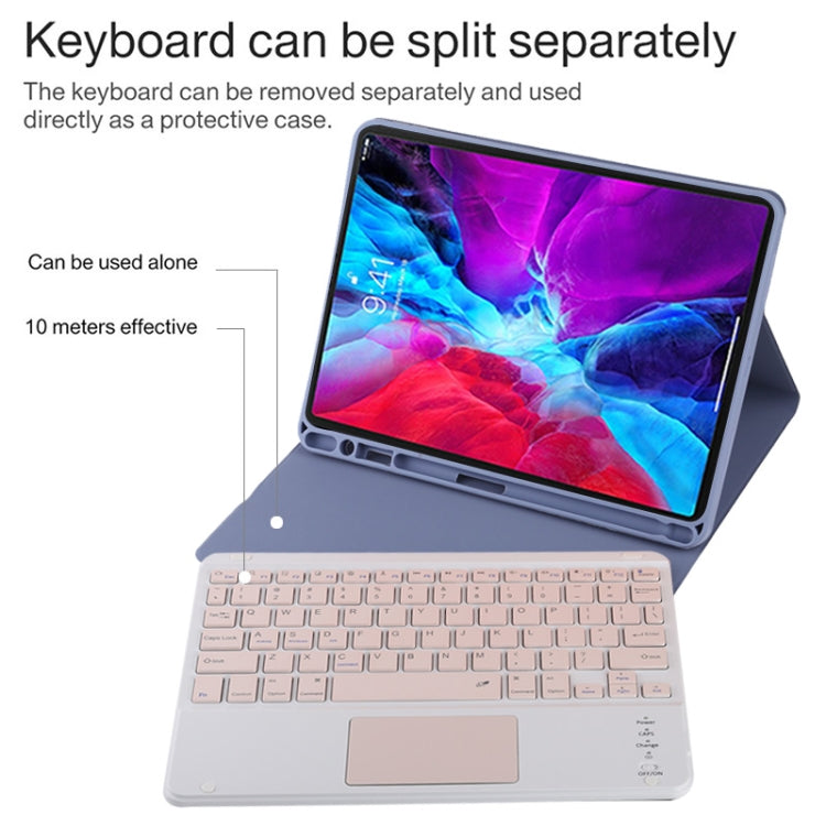 TG11BC Detachable Bluetooth Pink Keyboard Microfiber Leather Tablet Case for iPad Pro 11 inch (2020), with Touchpad & Pen Slot & Holder (Purple) - For iPad Pro by PMC TechLife | Online Shopping South Africa | PMC TechLife