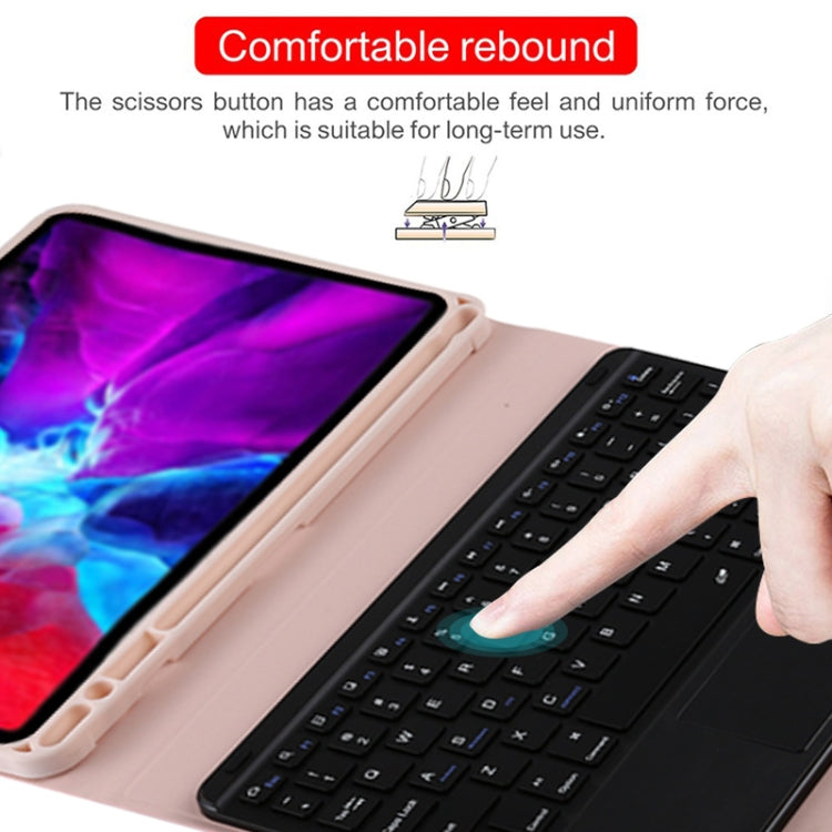 TG11BC Detachable Bluetooth Black Keyboard Microfiber Leather Tablet Case for iPad Pro 11 inch (2020), with Touchpad & Pen Slot & Holder (Pink) - For iPad Pro by PMC TechLife | Online Shopping South Africa | PMC TechLife