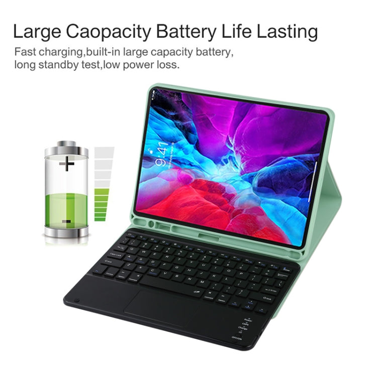 TG11BC Detachable Bluetooth Black Keyboard Microfiber Leather Tablet Case for iPad Pro 11 inch (2020), with Touchpad & Pen Slot & Holder (Green) - For iPad Pro by PMC TechLife | Online Shopping South Africa | PMC TechLife | Buy Now Pay Later Mobicred