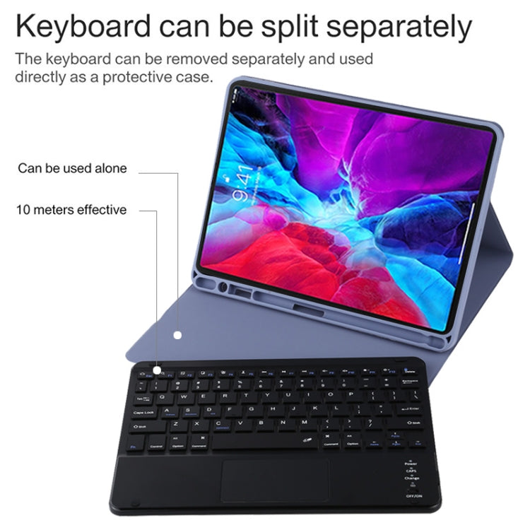 TG11BC Detachable Bluetooth Black Keyboard Microfiber Leather Tablet Case for iPad Pro 11 inch (2020), with Touchpad & Pen Slot & Holder (Purple) - For iPad Pro by PMC TechLife | Online Shopping South Africa | PMC TechLife