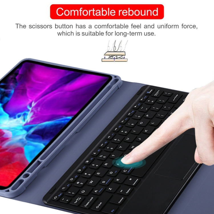 TG11BC Detachable Bluetooth Black Keyboard Microfiber Leather Tablet Case for iPad Pro 11 inch (2020), with Touchpad & Pen Slot & Holder (Purple) - For iPad Pro by PMC TechLife | Online Shopping South Africa | PMC TechLife