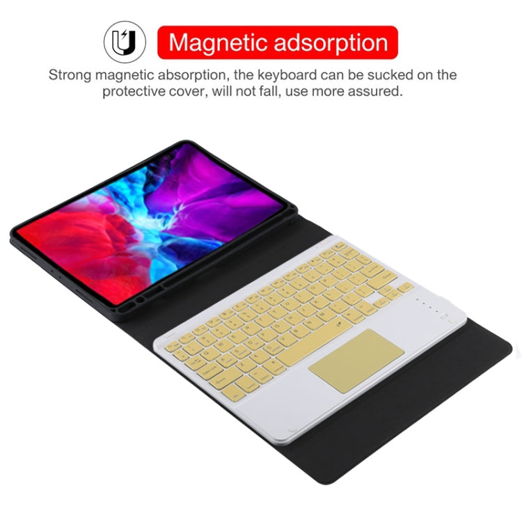 TG11BC Detachable Bluetooth Yellow Keyboard Microfiber Leather Tablet Case for iPad Pro 11 inch (2020), with Touchpad & Pen Slot & Holder (Black) - For iPad Pro by PMC TechLife | Online Shopping South Africa | PMC TechLife