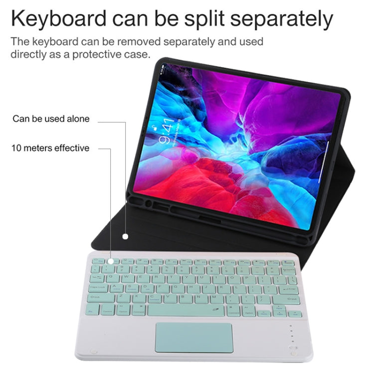 TG11BC Detachable Bluetooth Green Keyboard Microfiber Leather Tablet Case for iPad Pro 11 inch (2020), with Touchpad & Pen Slot & Holder (Black) - For iPad Pro by PMC TechLife | Online Shopping South Africa | PMC TechLife