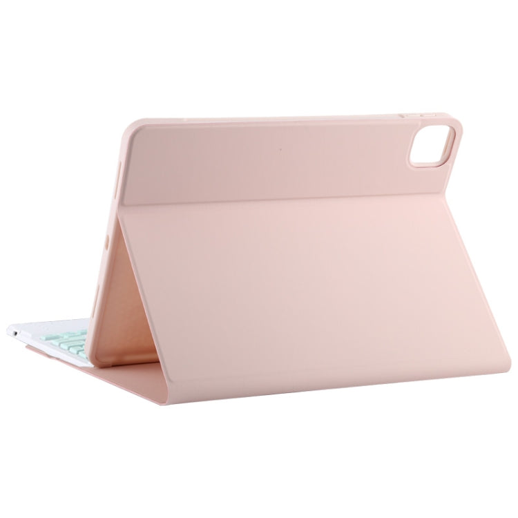 TG11BC Detachable Bluetooth Green Keyboard Microfiber Leather Tablet Case for iPad Pro 11 inch (2020), with Touchpad & Pen Slot & Holder (Pink) - For iPad Pro by PMC TechLife | Online Shopping South Africa | PMC TechLife