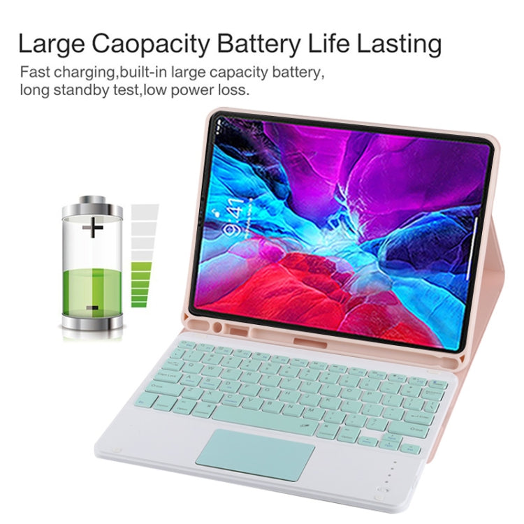 TG11BC Detachable Bluetooth Green Keyboard Microfiber Leather Tablet Case for iPad Pro 11 inch (2020), with Touchpad & Pen Slot & Holder (Pink) - For iPad Pro by PMC TechLife | Online Shopping South Africa | PMC TechLife