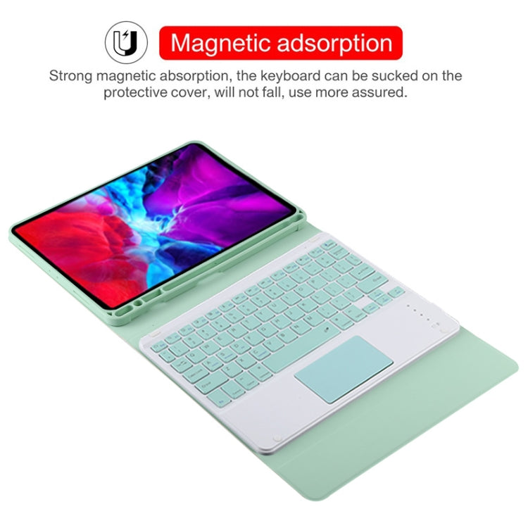 TG11BC Detachable Bluetooth Green Keyboard Microfiber Leather Tablet Case for iPad Pro 11 inch (2020), with Touchpad & Pen Slot & Holder (Green) - For iPad Pro by PMC TechLife | Online Shopping South Africa | PMC TechLife