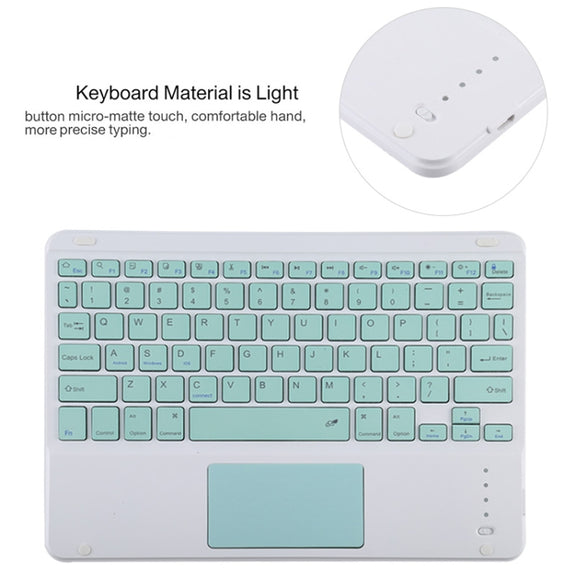 TG11BC Detachable Bluetooth Green Keyboard Microfiber Leather Tablet Case for iPad Pro 11 inch (2020), with Touchpad & Pen Slot & Holder (Purple)