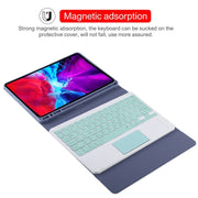 TG11BC Detachable Bluetooth Green Keyboard Microfiber Leather Tablet Case for iPad Pro 11 inch (2020), with Touchpad & Pen Slot & Holder (Purple)