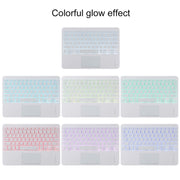 TG11BCS Detachable Bluetooth White Keyboard Microfiber Leather Tablet Case for iPad Pro 11 inch (2020), with Backlight & Touchpad & Pen Slot & Holder (Black)
