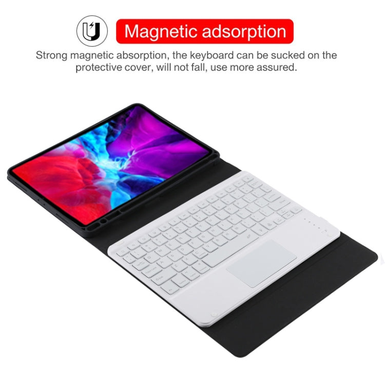 TG11BCS Detachable Bluetooth White Keyboard Microfiber Leather Tablet Case for iPad Pro 11 inch (2020), with Backlight & Touchpad & Pen Slot & Holder (Black) - free shipping - PMC TechLife - Order now!