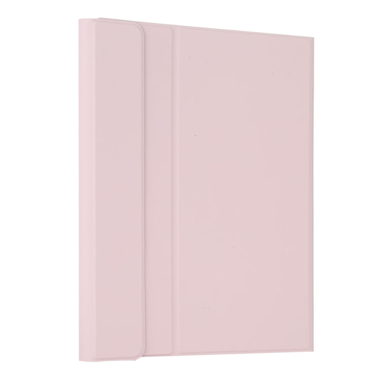 TG11BCS Detachable Bluetooth White Keyboard Microfiber Leather Tablet Case for iPad Pro 11 inch (2020), with Backlight & Touchpad & Pen Slot & Holder (Pink)