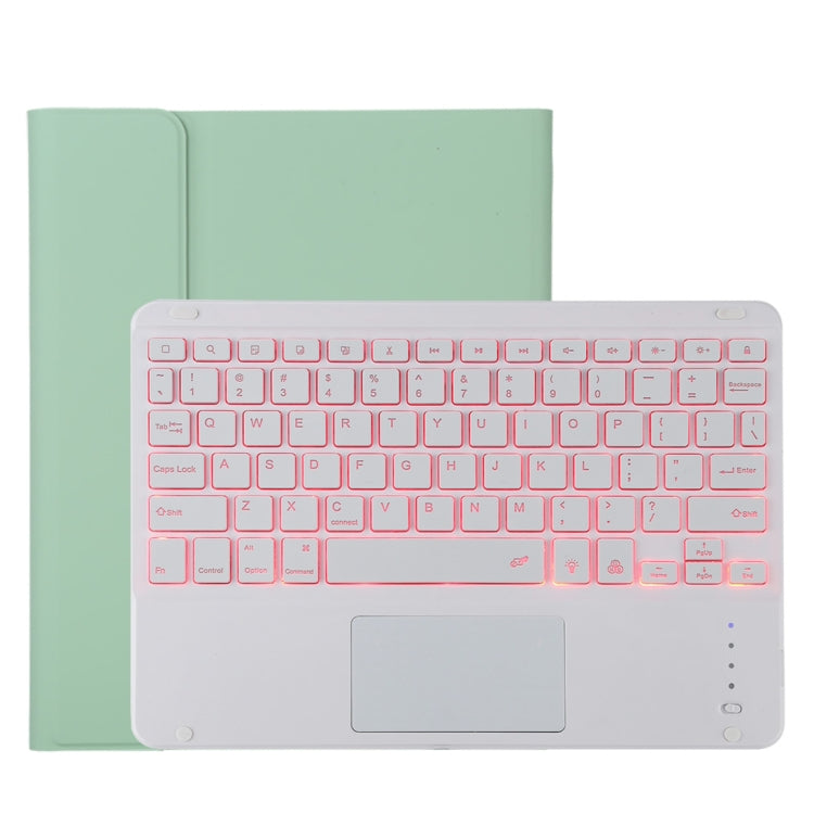 TG11BCS Detachable Bluetooth White Keyboard Microfiber Leather Tablet Case for iPad Pro 11 inch (2020), with Backlight & Touchpad & Pen Slot & Holder (Green) - For iPad Pro by PMC TechLife | Online Shopping South Africa | PMC TechLife