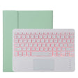 TG11BCS Detachable Bluetooth White Keyboard Microfiber Leather Tablet Case for iPad Pro 11 inch (2020), with Backlight & Touchpad & Pen Slot & Holder (Green) - For iPad Pro by PMC TechLife | Online Shopping South Africa | PMC TechLife