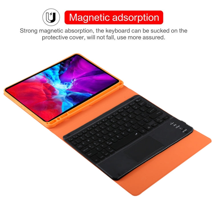 TG11BCS Detachable Bluetooth Black Keyboard Microfiber Leather Tablet Case for iPad Pro 11 inch (2020), with Backlight & Touchpad & Pen Slot & Holder (Orange) - For iPad Pro by PMC TechLife | Online Shopping South Africa | PMC TechLife | Buy Now Pay Later Mobicred